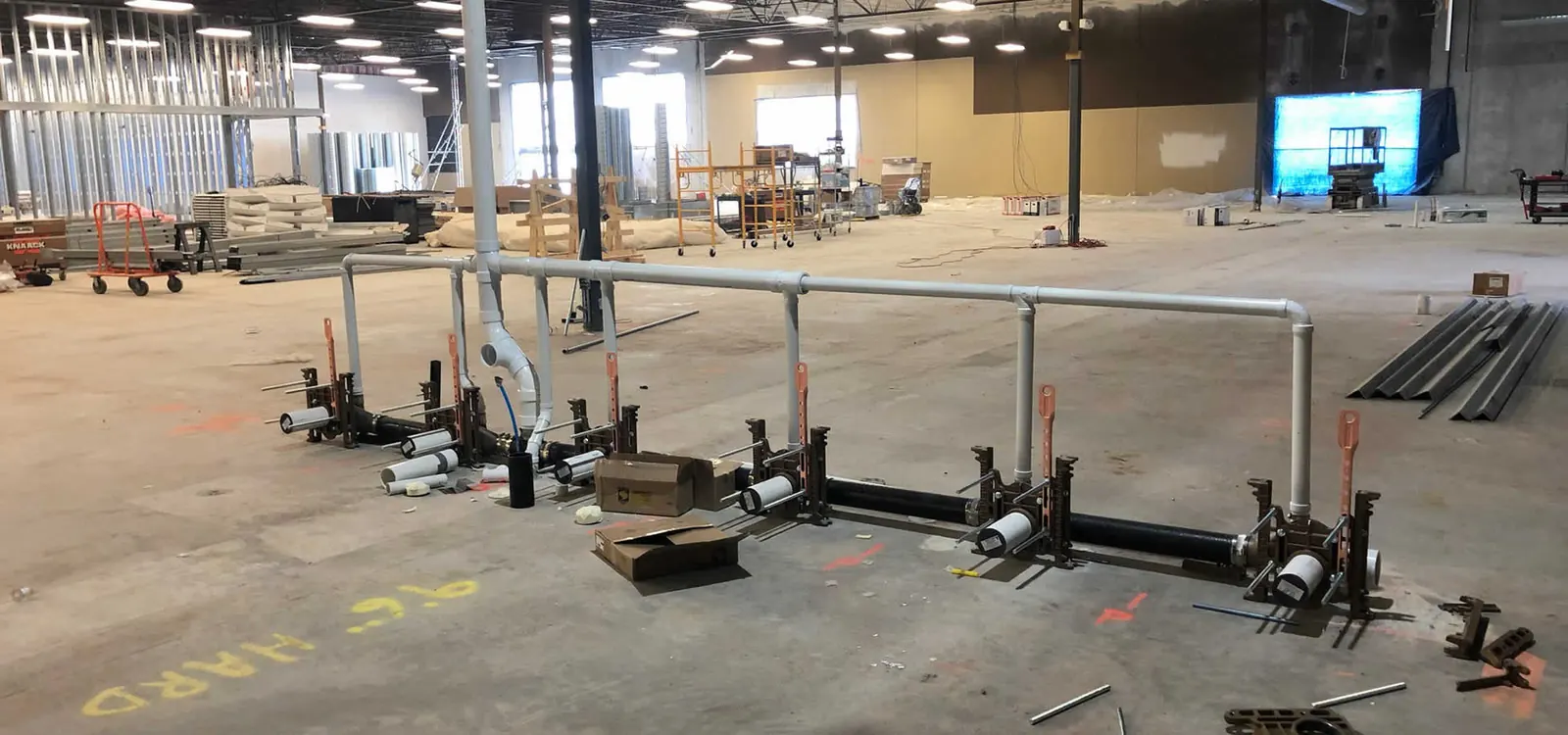 Commercial plumbing installation