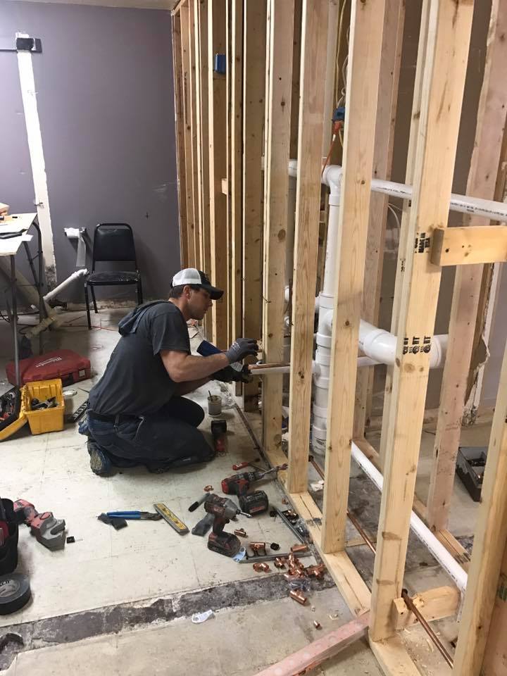 Installing plumbing behind studs