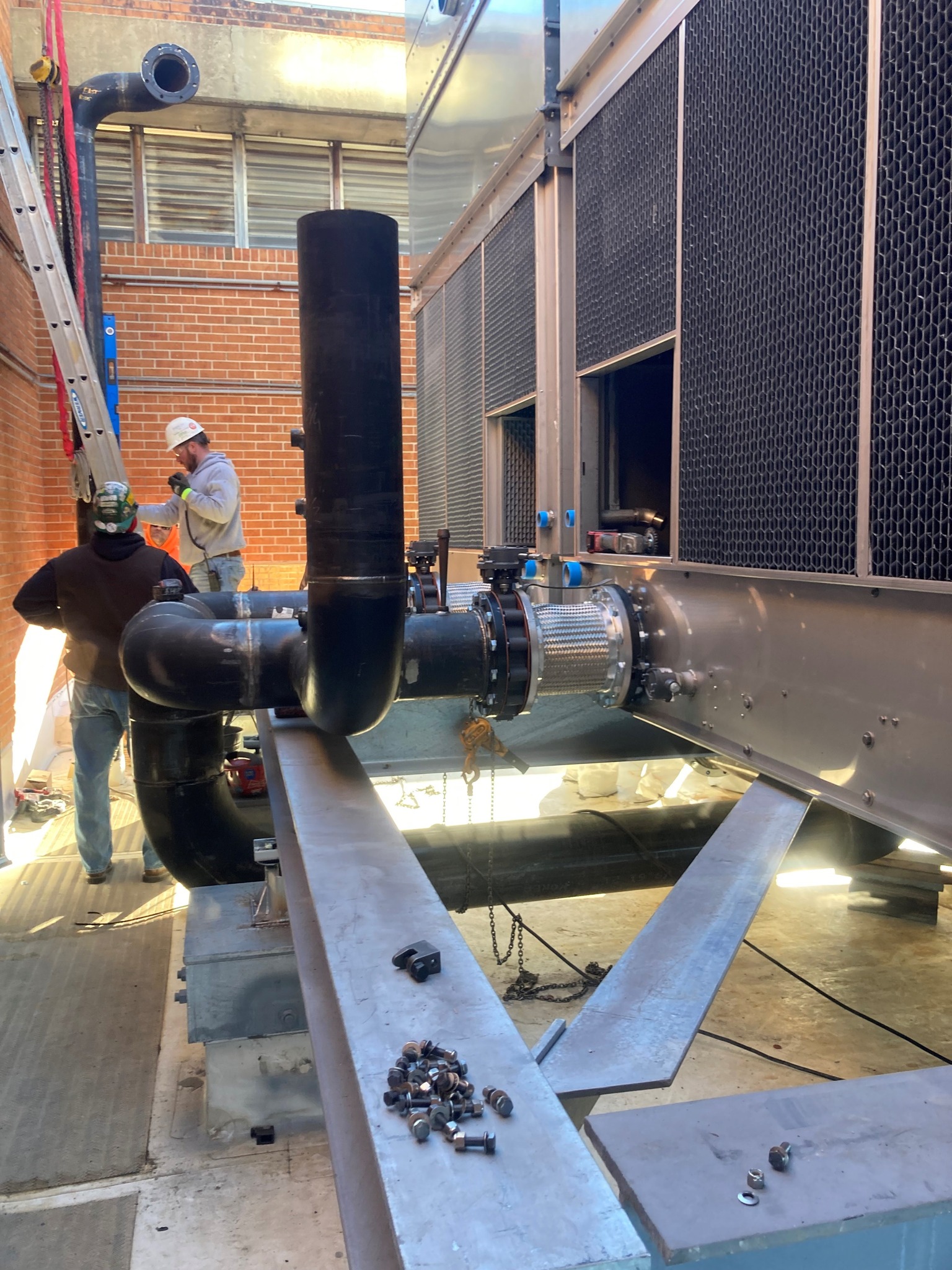 large plumbing project outside